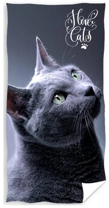 Detská osuška 70 × 140 cm ‒ Mačka Britská Modrá