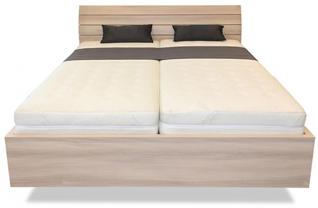 Ahorn SALINA Basic - dvojlôžková posteľ so strednicou 160 x 200 cm dekor dub biely
