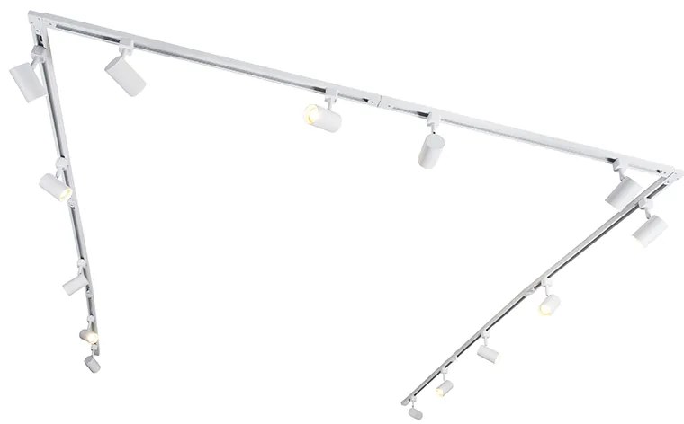 Moderný 1-fázový koľajnicový systém s 14 reflektormi biely - Jeana
