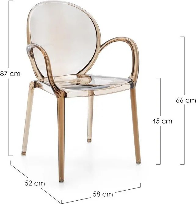 Svetlohnedá plastová záhradná stolička Camilla – Bizzotto