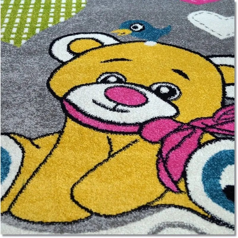 Dekorstudio Detský koberec KIDS - Sivý s Mackom Rozmer koberca: 80x150cm