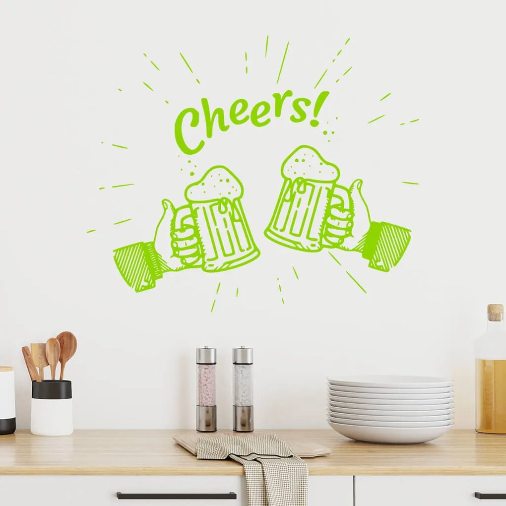 Veselá Stena Samolepka Cheers Farba: fialová, Veľkosť: 60 x 50 cm