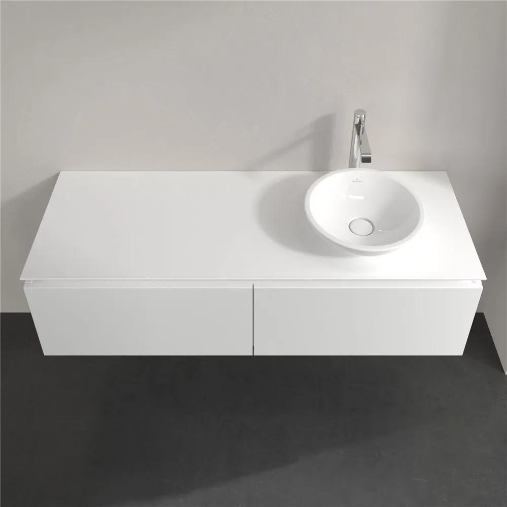 VILLEROY &amp; BOCH Legato závesná skrinka pod umývadlo na dosku (umývadlo vpravo), 2 zásuvky, 1400 x 500 x 380 mm, White Matt, B58900MS
