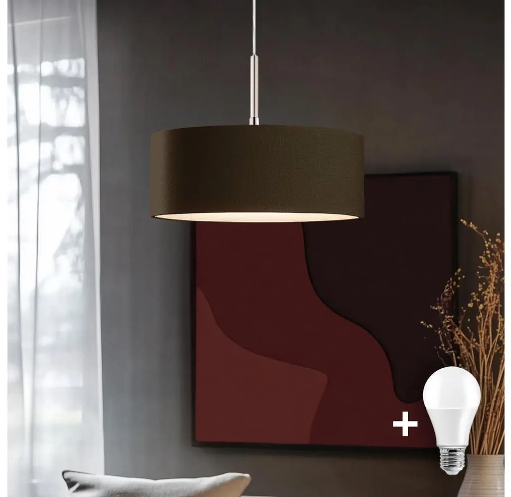 Eglo - LED Luster na lanku TUNJA 1xE27/60W/230V hnedá