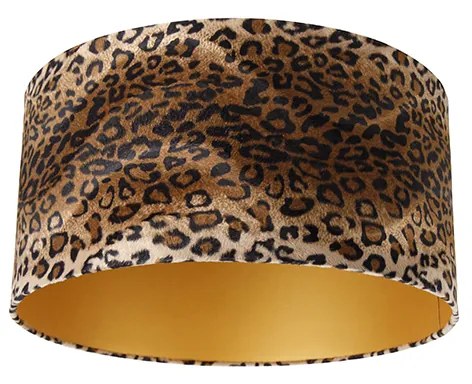 Zamatový tienidlo lampy leopardí vzor 50/50/25 zlatý interiér