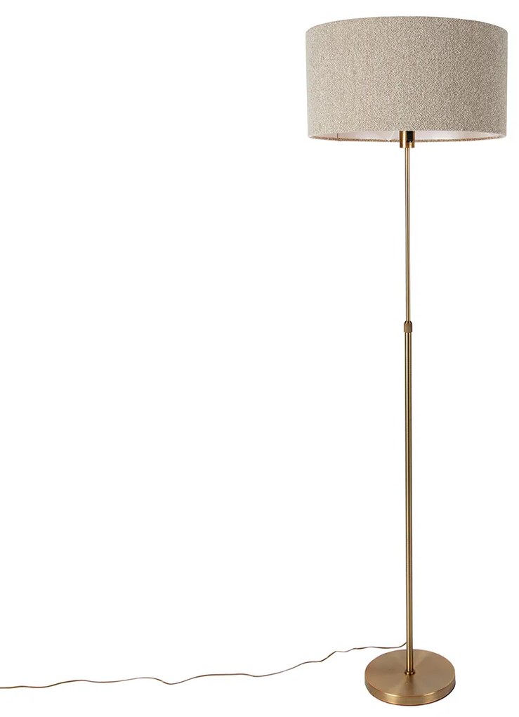 Stojaca lampa nastaviteľná bronzová s tienidlom Boucle taupe 50 cm - Parte
