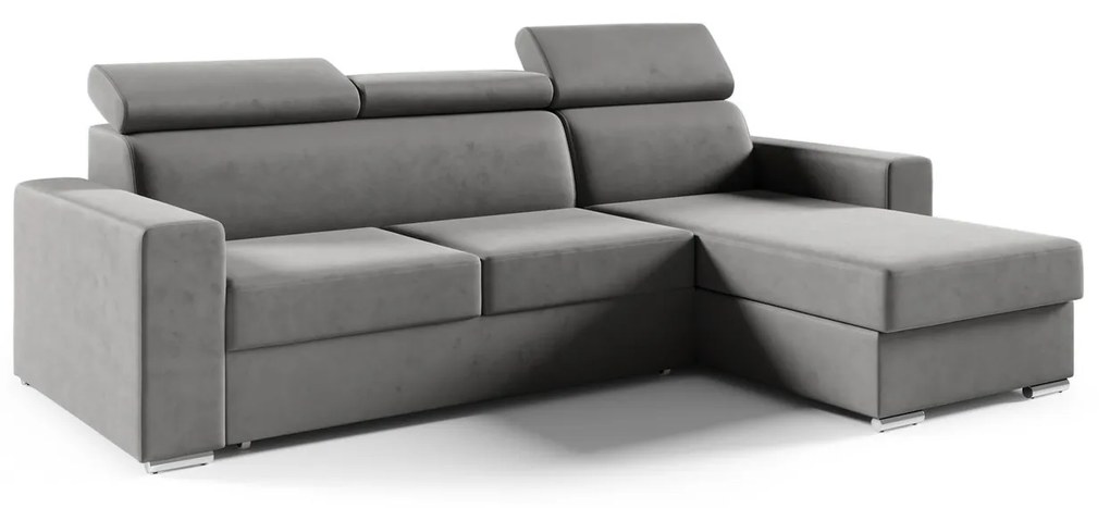 Rohová rozkladacia sedacia súprava ADELA Tmavo sivá I Pravá