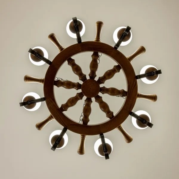 Brilagi - Luster na reťazi TIMONA 8xE14/40W/230V priemer 70 cm buk/orech