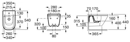 Roca A357475000 - Závesný bidet GAP keramika/biela