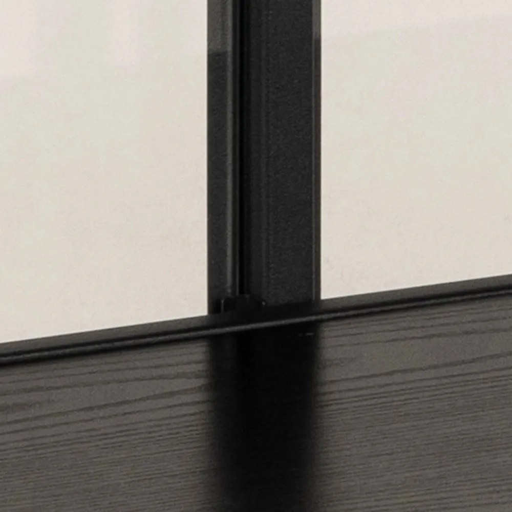 Čierna vitrína v dekore jaseňa 152x86 cm Seaford – Actona