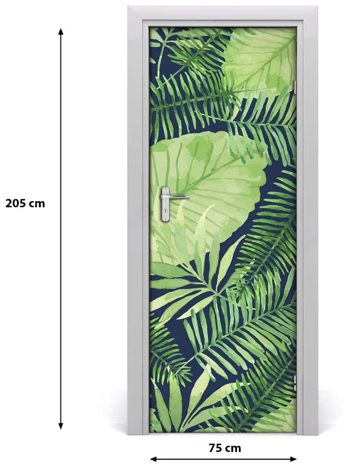 Samolepiace fototapety na dvere tropické lístia 75x205 cm