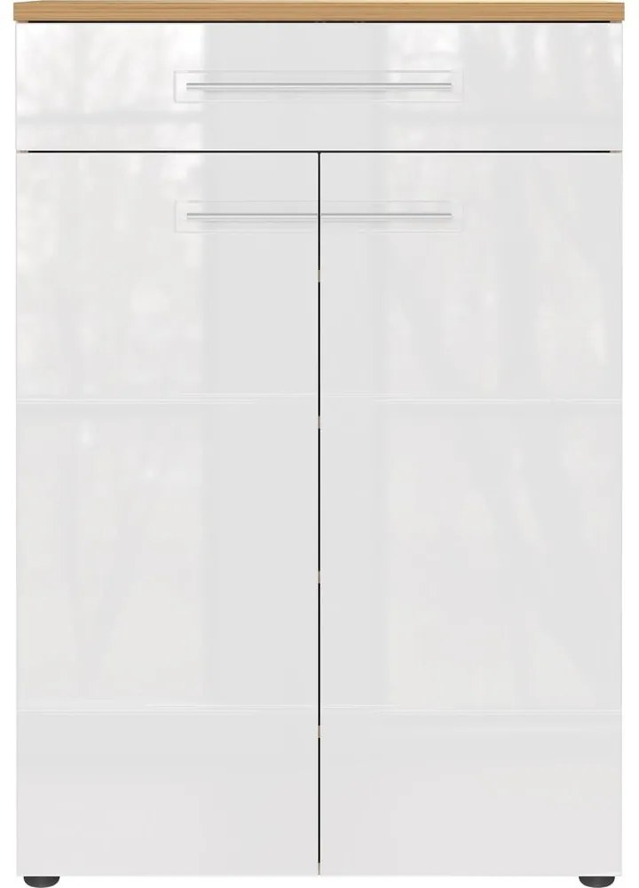 Biela prírodná skrinka na topánky v dekore duba Aledo - Germania