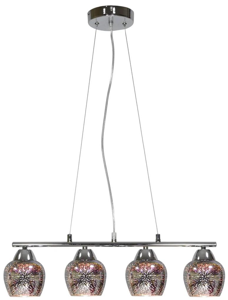 CLX Závesné dizajnové osvetlenie nad jedálenský stôl HUESCA, 4xE27, 60W, 3D efekt