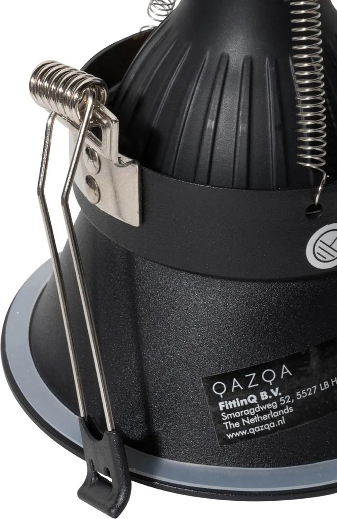 Set van 6 moderne inbouwspots zwart met goud GU10 70mm IP44 - Dept