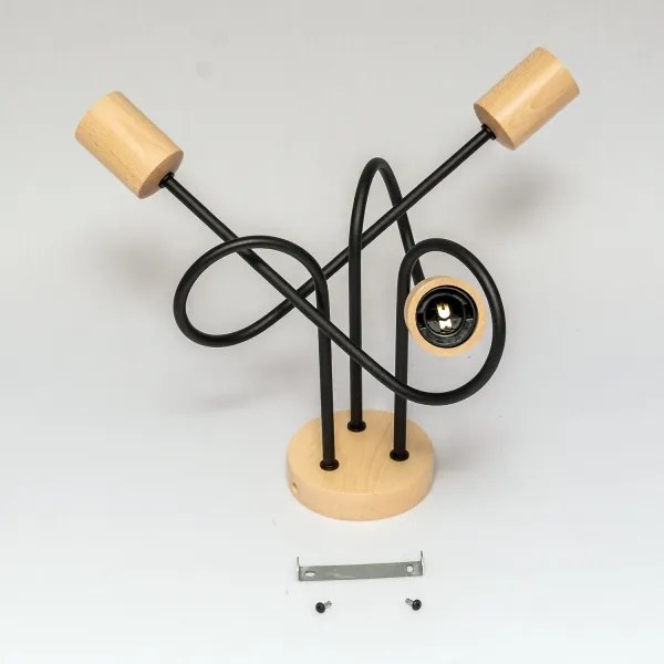 Prisadený luster OXFORD 3xE27/15W/230V borovica/čierna