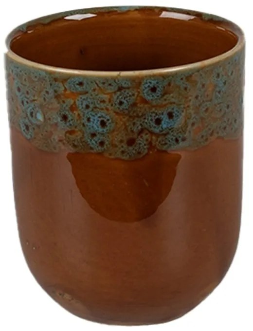 Hnedomodrý keramický kalíšok na čaj - ∅ 7*8 cm / 0,15L