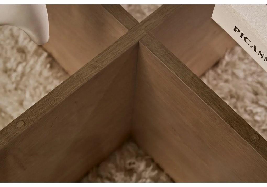Konferenčný stolík Aeris Sapphire Oak s tmavým sklom