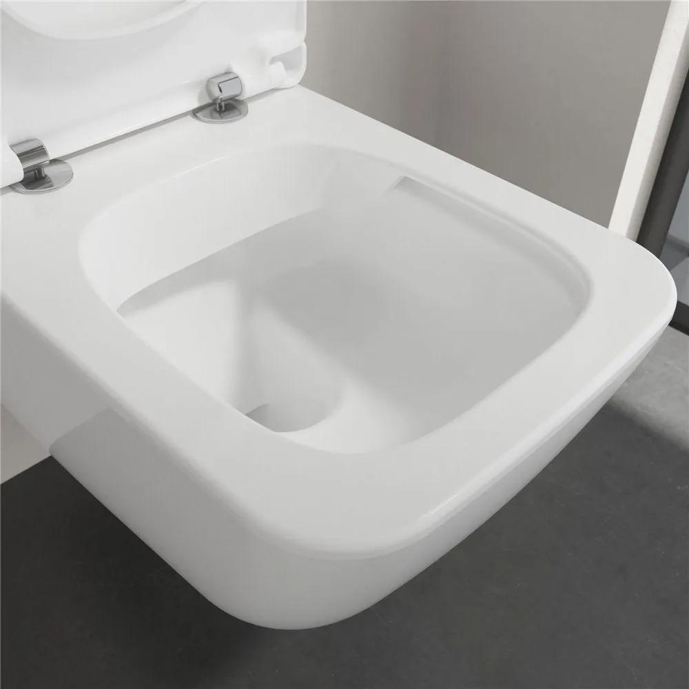 VILLEROY &amp; BOCH Venticello Combi-Pack, závesné WC s DirectFlush + WC sedátko s poklopom SlimSeat Line, s QuickRelease a Softclosing, biela alpská, s povrchom CeramicPlus, 4611RLR1