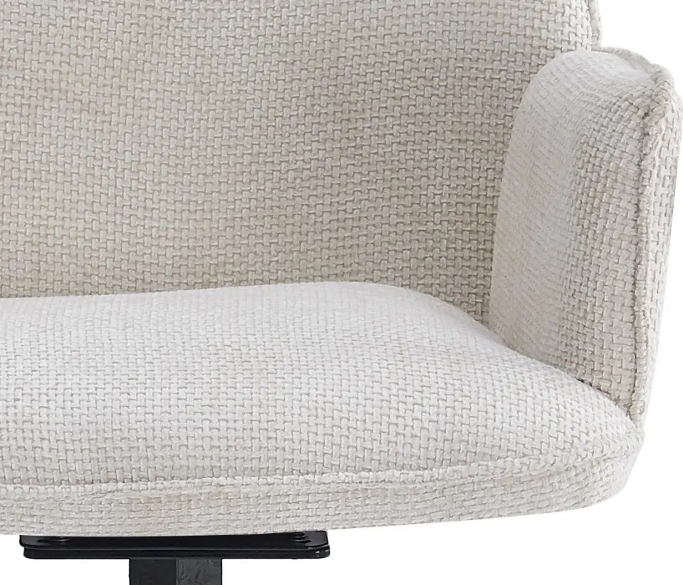 Jedálenská stolička Livela, krémová štrukturovaná tkanina