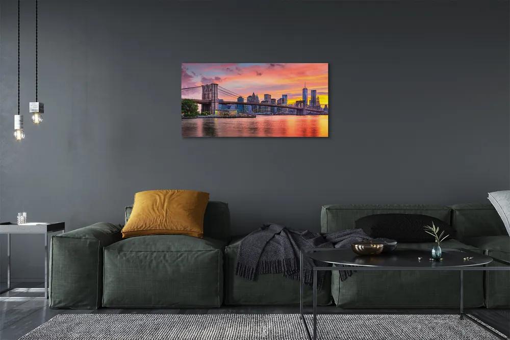 Obraz na plátne most sunrise 125x50 cm