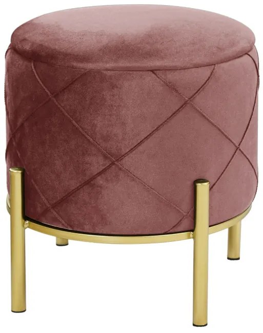 Úložná taburetka SAVANA pudrovo ružová