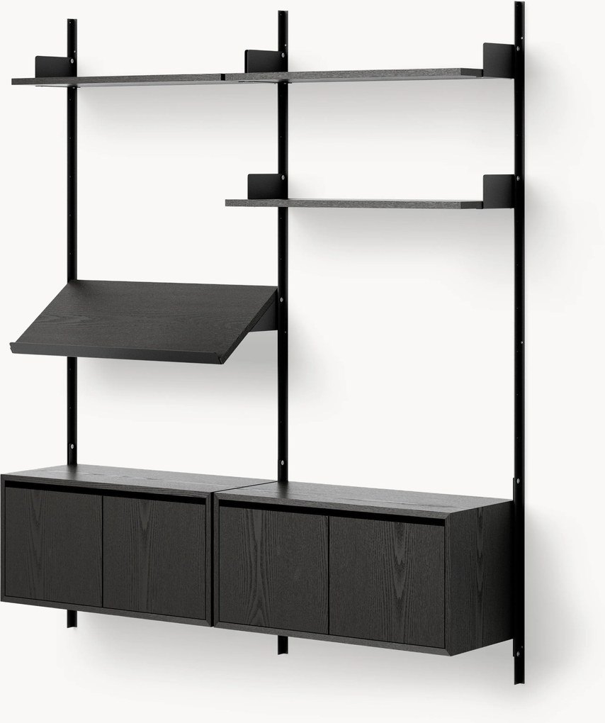 Veľký nástenný regál's úložným priestorom Living