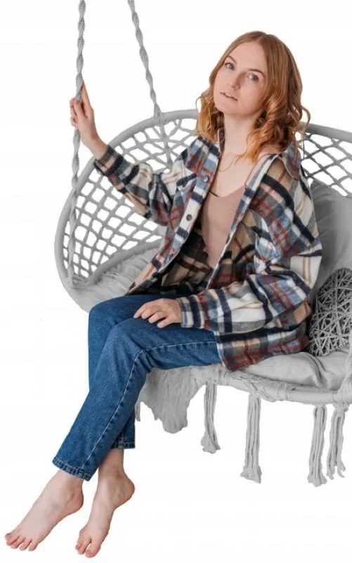 Závesné hojdacie kreslo Alina sivé