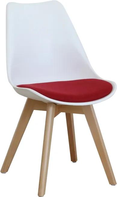 TEMPO KONDELA Damara jedálenská stolička biela / červená / buk