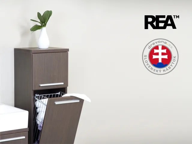 DREVONA Skrinka s košom wenge REA REST 4