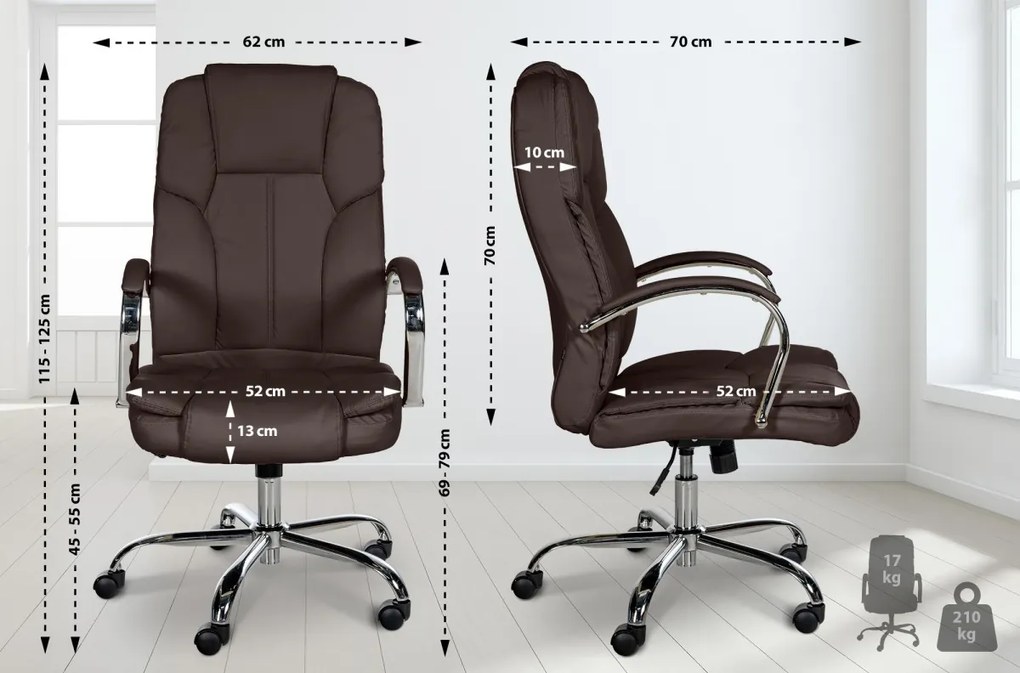 Design-Shop Kancelárska stolička Xanthy XXL - Hnedá