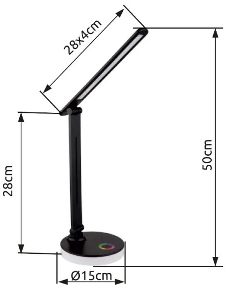 Globo 58445B - LED RGBW Stmievateľná stolná lampa GERALDO LED/5W/230V + LED/2W