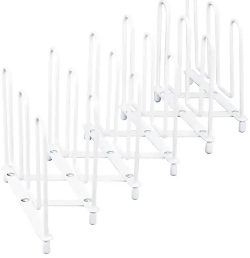 Goodhome Organizér na pokrievky a panvice aj knihy HARMONIKA, biely kov