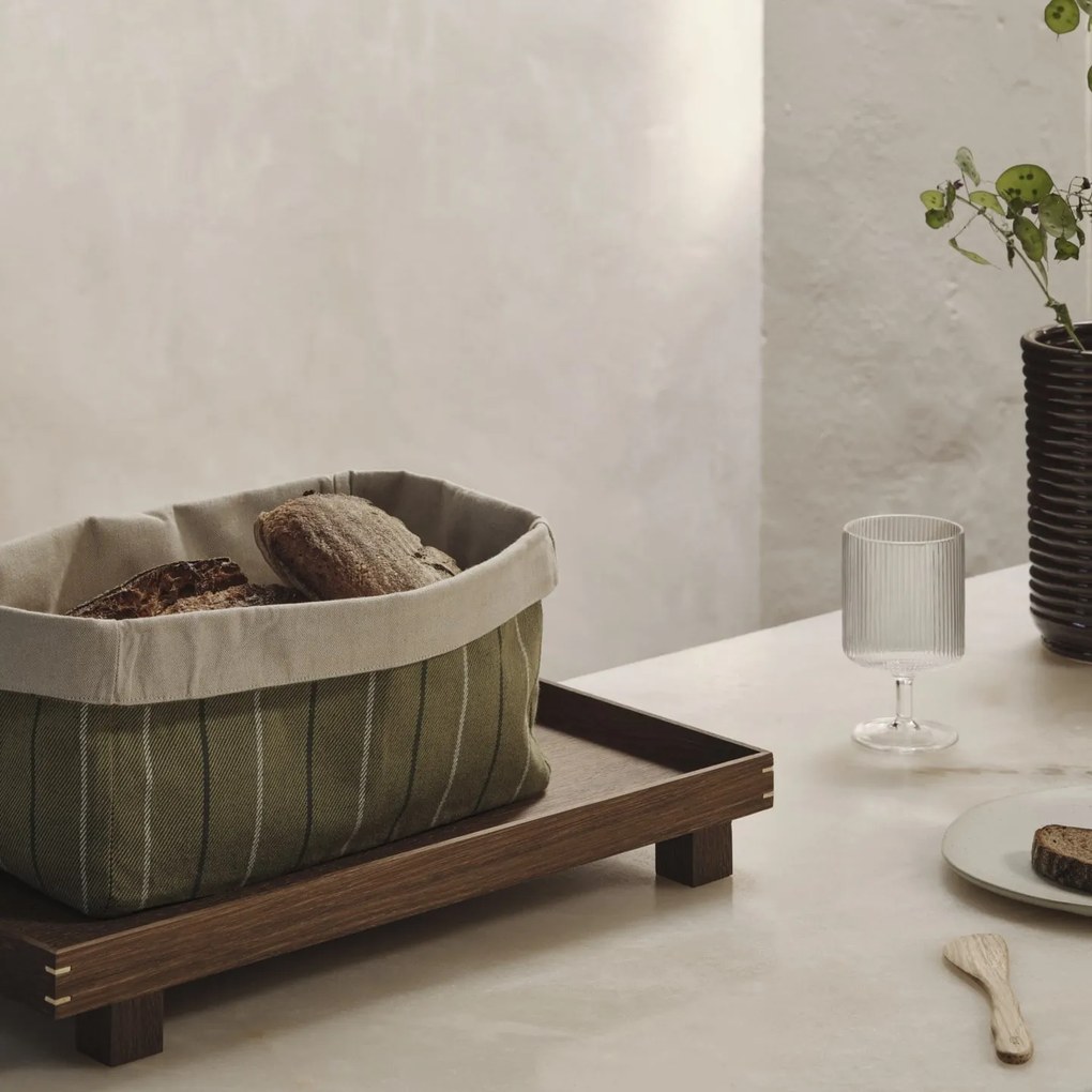 Ferm Living Košík na pečivo ITO 30 x 18 cm zelená bavlna
