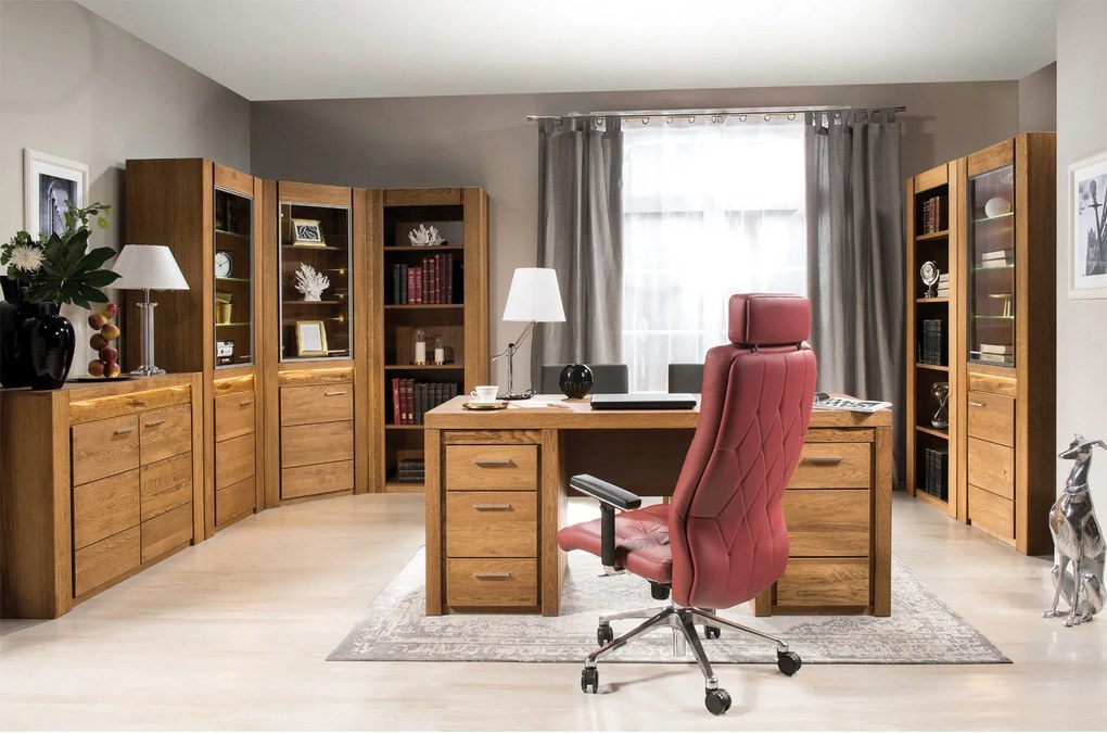 Regál Velvet II 18 125 cm z masívu dub rustikálny
