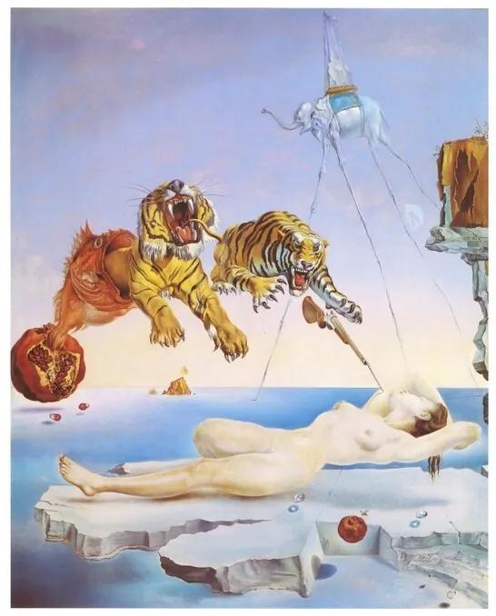 Umelecká tlač Dream Caused by the Flight of a Bee Around a Pomegranate a Second Before Awakening, 1944, Salvador Dalí, (24 x 30 cm)