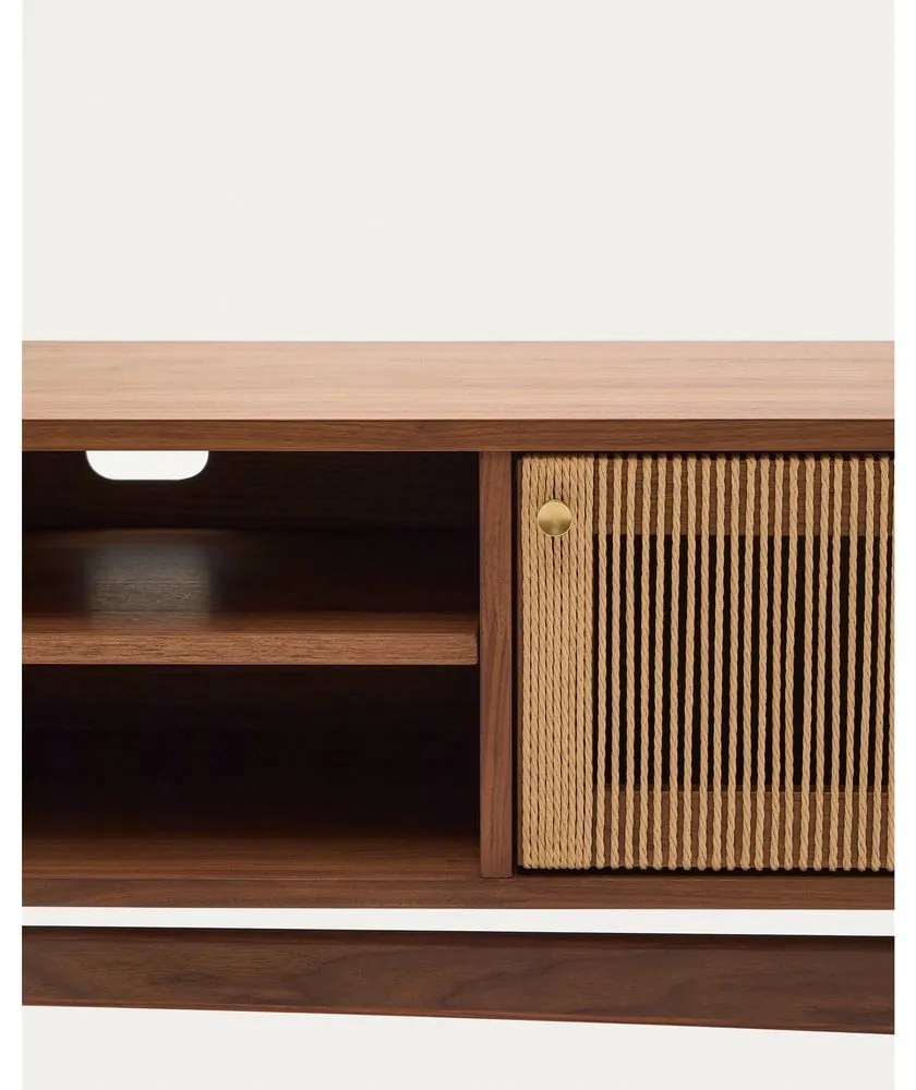 Hnedý TV stolík v dekore orecha 200x50 cm Elan – Kave Home