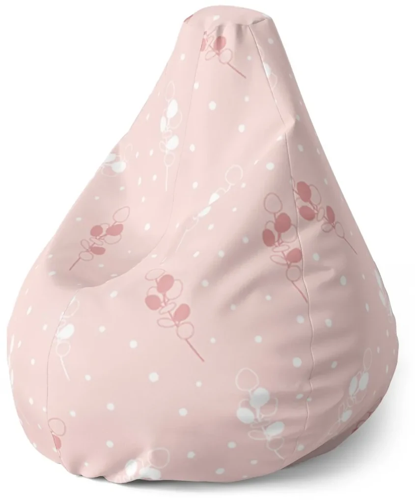 Sablio Sedací vak Pear Biele a ružové kvety - 140 x 100 x 25 cm
