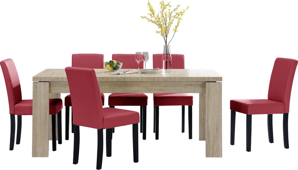 [en.casa]® Rustikálny dubový jedálenský stôl HTFU-2335 so 6 stoličkami HTMY-9702