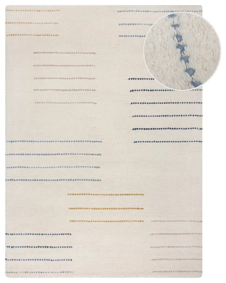 Krémový ručne tkaný vlnený koberec 200x290 cm Dottie Geometric – Flair Rugs