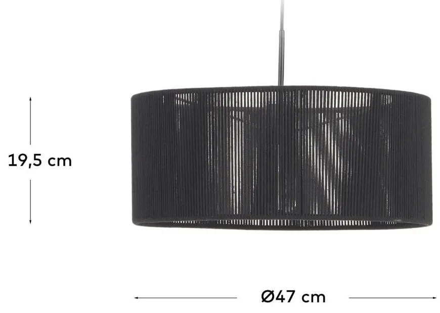 Čierne látkové tienidlo ø 47 cm Cantia - Kave Home