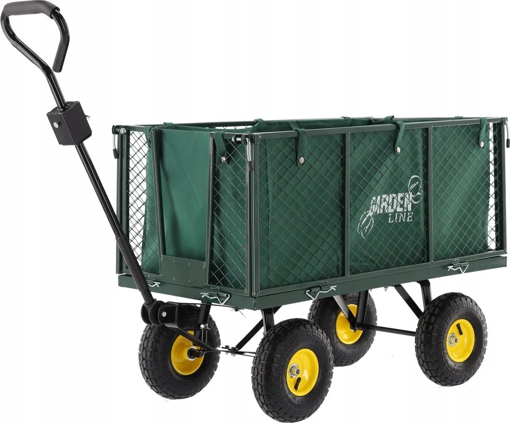 Garden Line XL DVOJFUNKČNÝ ZÁHRADNÝ VOZÍK – ZELENÝ S PLACHTOU