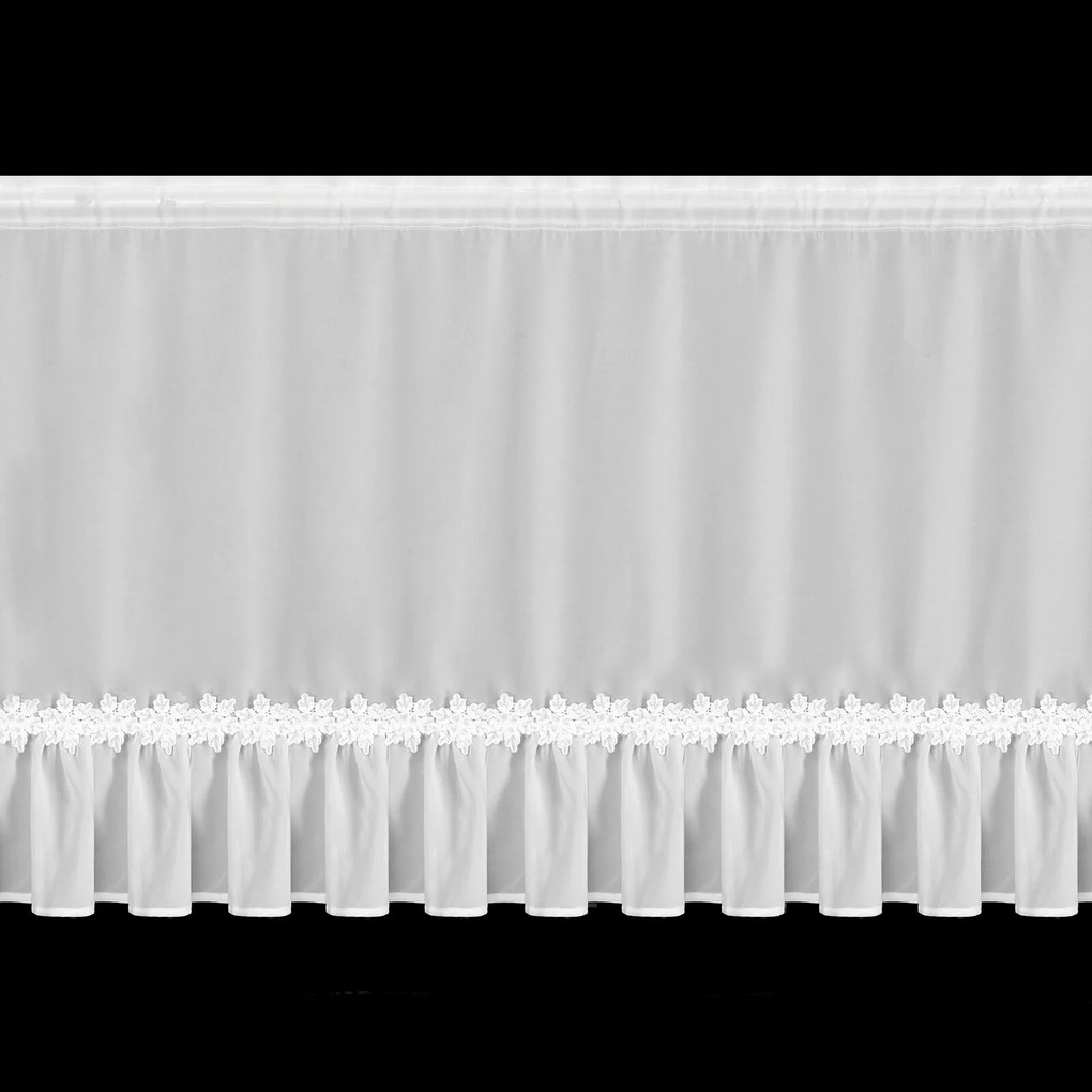 KRÁTKA VIANOČNÁ ZÁCLONA NA PÁSKE FLAKE 150X70 CM BIELA