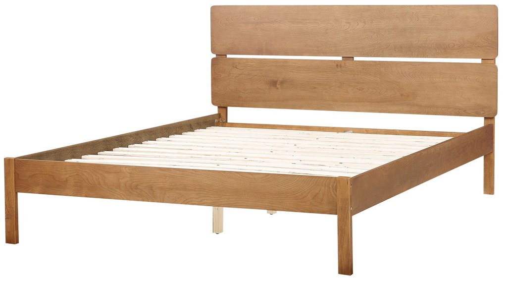 Drevená posteľ 160 x 200 cm svetlé drevo BOISSET Beliani