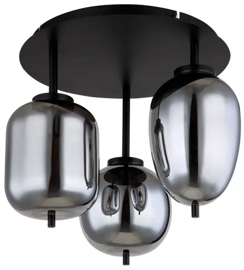Globo 15345-3D - Prisadený luster BLACKY 3xE14/40W/230V čierna
