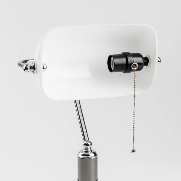 Brilagi - Stolová lampa BANK OFFICE 1xE27/60W/230V čierna/strieborná/biela