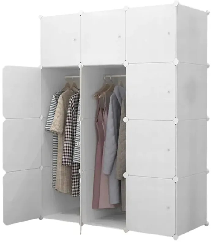 Hogler 3414 Variabilný policový systém 12 modulov, 145 x 110 x 47 cm, biely