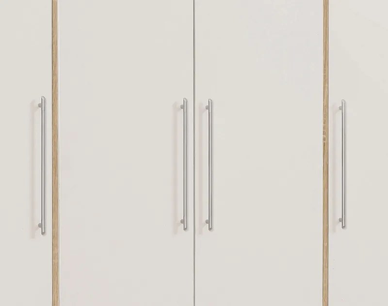 Šatníková skriňa Jupiter, 207 cm, dub sonoma/biela