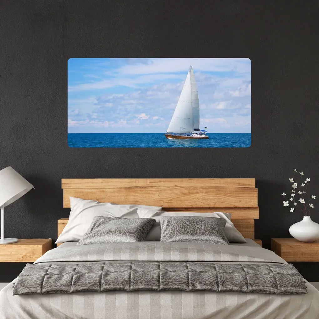 60x120cm Plachetnica na mori - textilná nálepka na stenu
