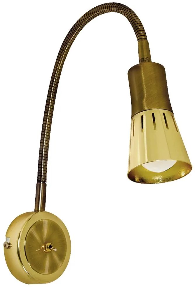 Candellux ARENA Nástenné svietidlo WYSIĘGNIK 1*40W R50 E14 Gold Patina 91-84470