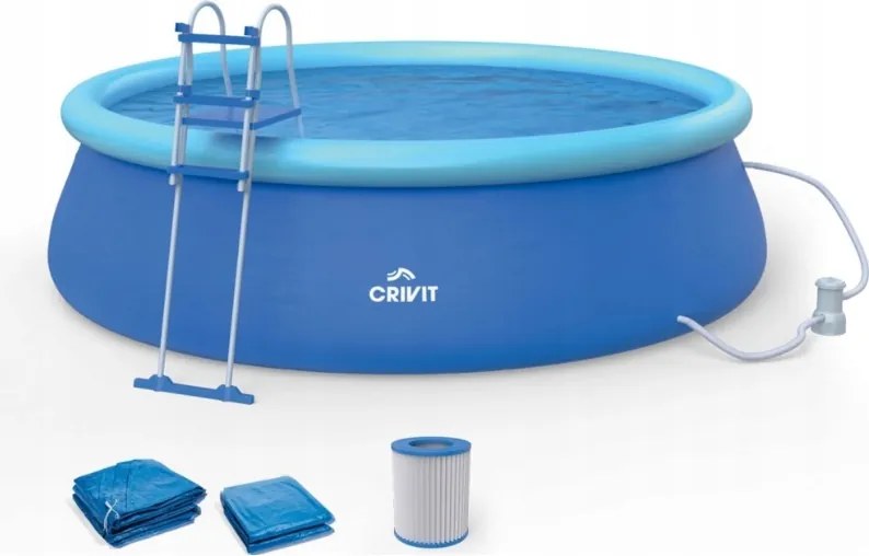 Bazén Crivit Easy Set Quick-up-Pool Záhradný Rozperný Okrúhly 457 x 122 cm